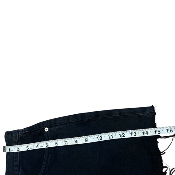 AGOLDE Quinn High Rise Black Denim Mini Skirt- Size 30 - Picture 5 of 11